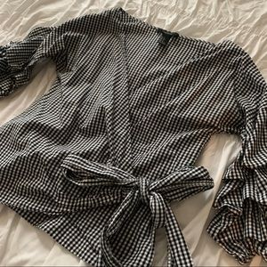 Forever 21 Wrap Checkered Top